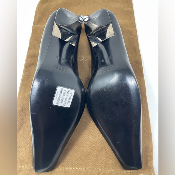 Gucci Pumps Black Square toe stacked heel 6.5 - Picture 6 of 7